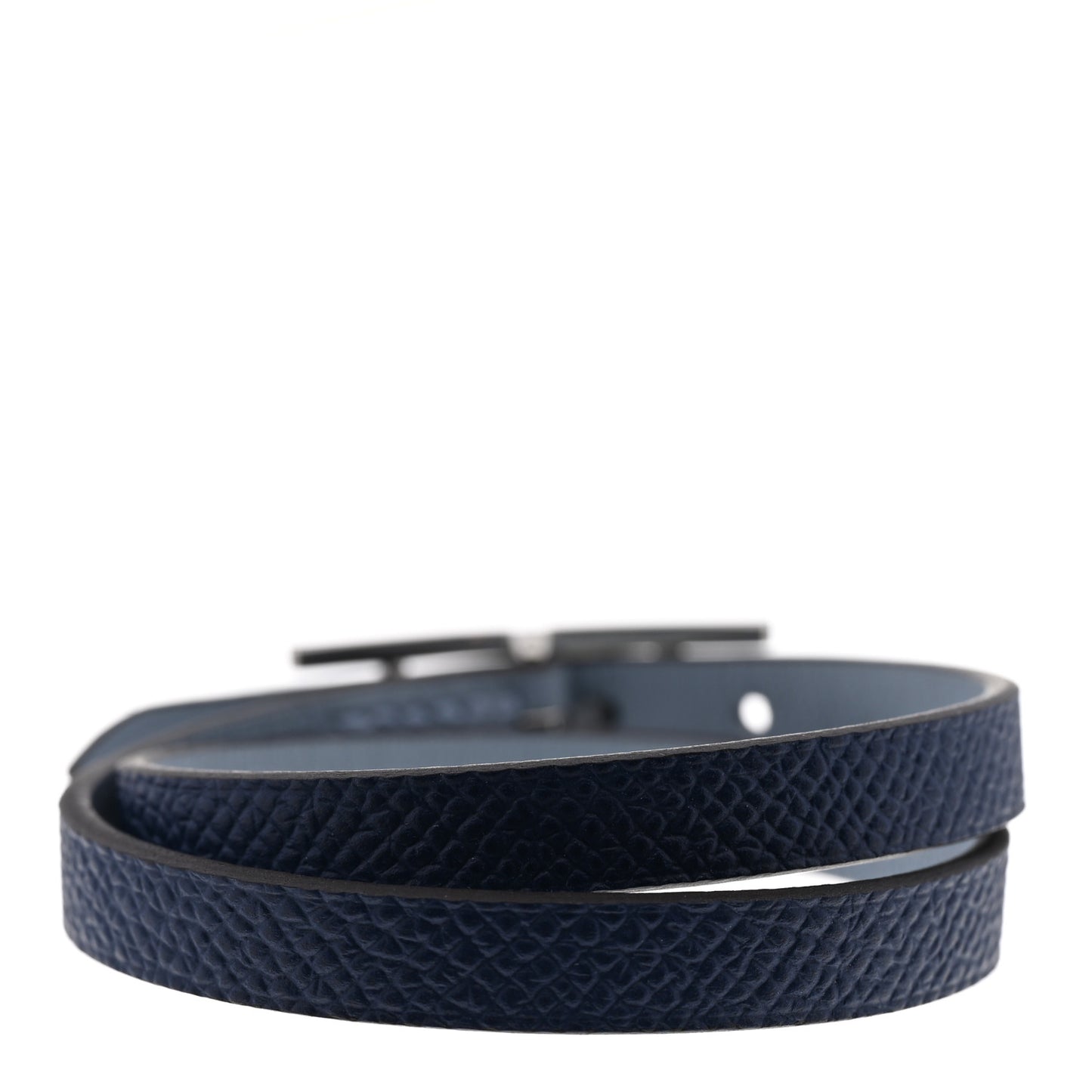 Epsom Swift Behapi Double Tour Bracelet T3 Bleu Lin Bleu Indigo