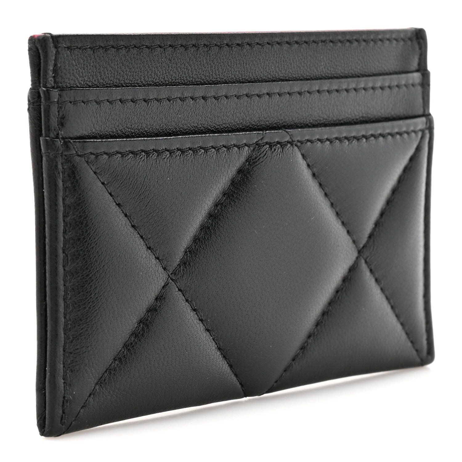 Chanel Lambskin Quilted Chanel 19 Card Holder Black 3 of 8
