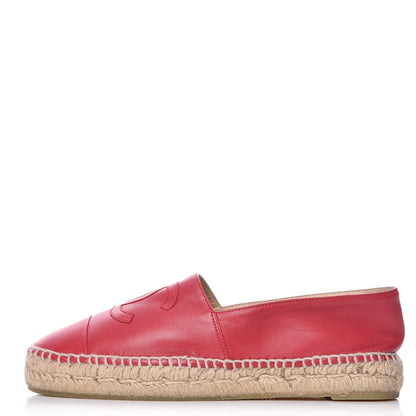 Chanel Lambskin CC Espadrilles 39 Red 1 of 11