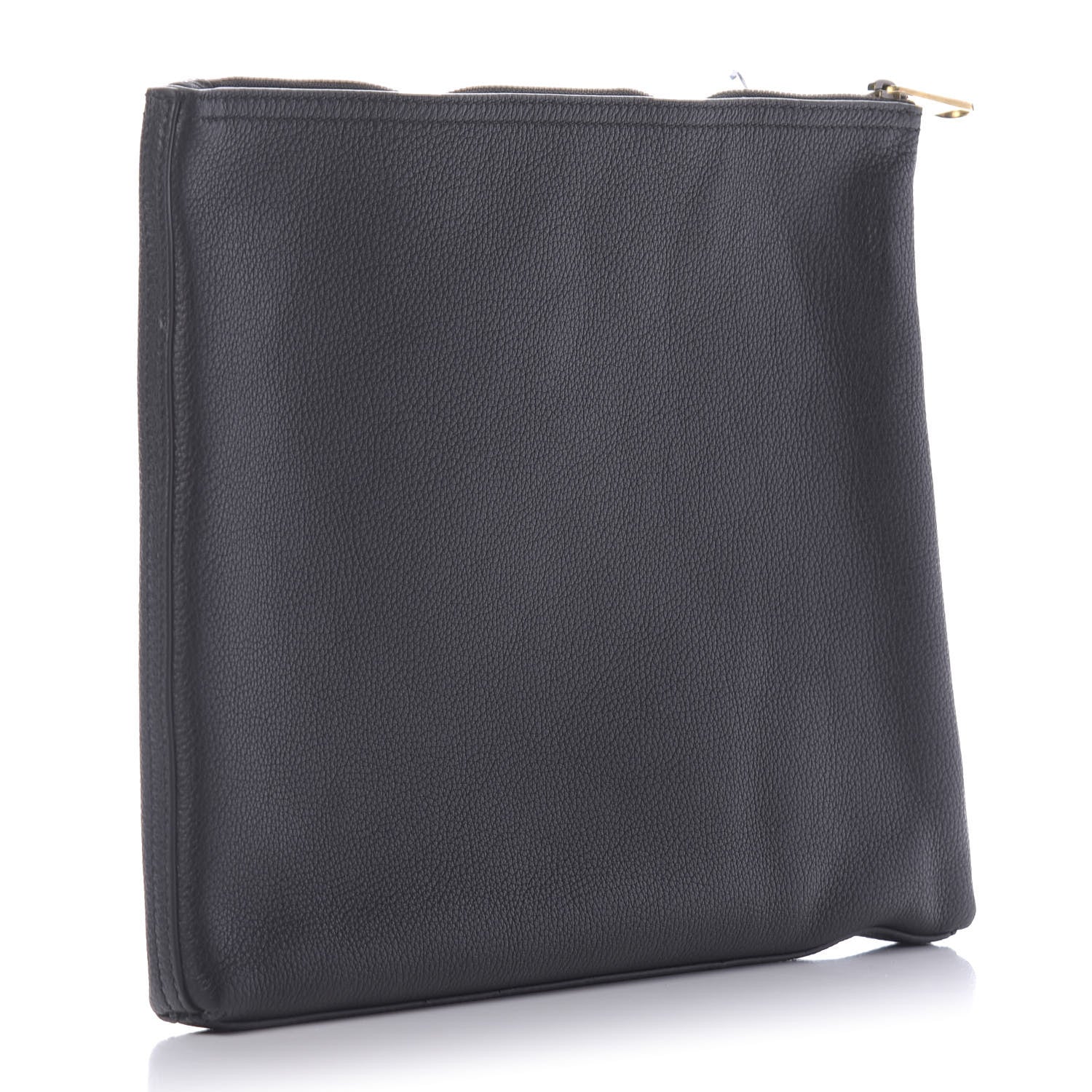 Gucci Pebbled Calfskin Medium Logo Portfolio Clutch Black 2 of 11