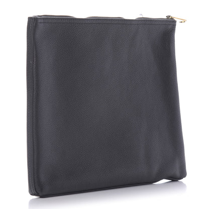 Gucci Pebbled Calfskin Medium Logo Portfolio Clutch Black 2 of 11