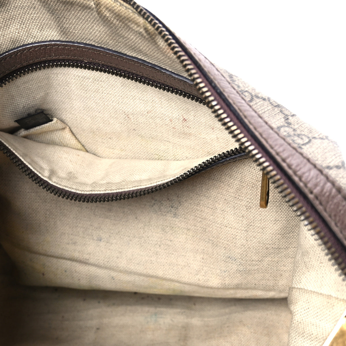 GG Supreme Monogram Web Small Ophidia Half Moon Hobo Brown