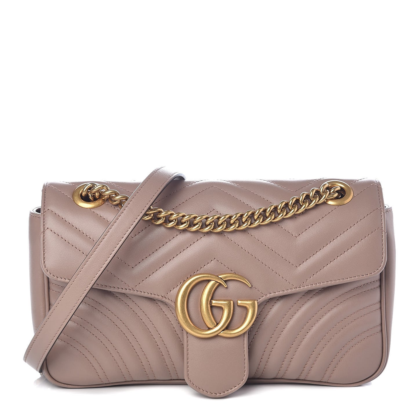 Calfskin Matelasse Small GG Marmont Shoulder Bag Porcelain Rose
