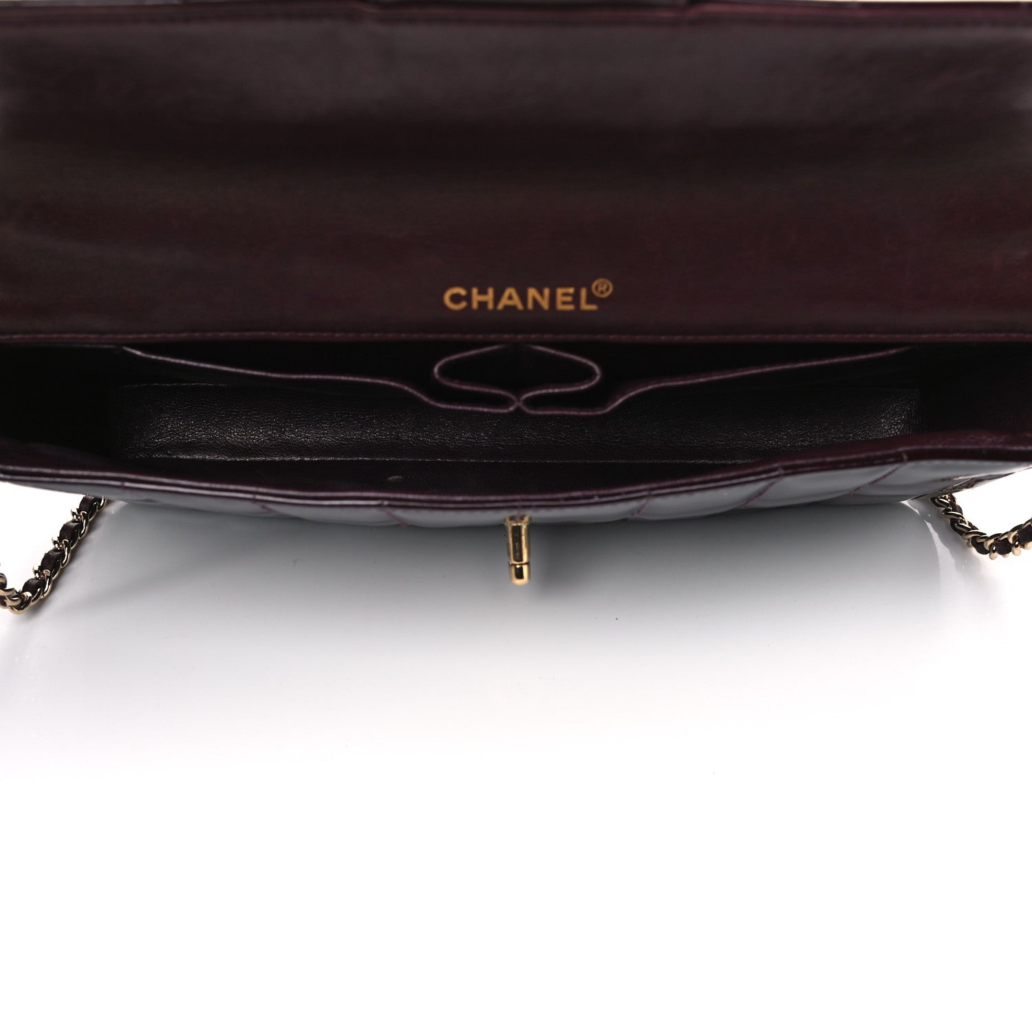 Chanel Patent East West Chocolate Bar Flap Burgundy 4 of 13