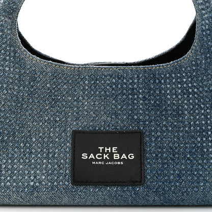 Marc Jacobs Denim Crystal Mini The Sack Bag Light Blue 8 of 10