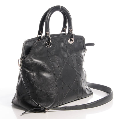 Christian Dior Lambskin Cannage Medium Granville Tote Grey 3 of 11