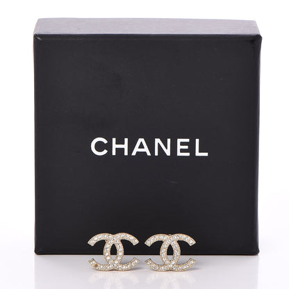 Chanel Crystal CC Earrings Gold 6 of 6