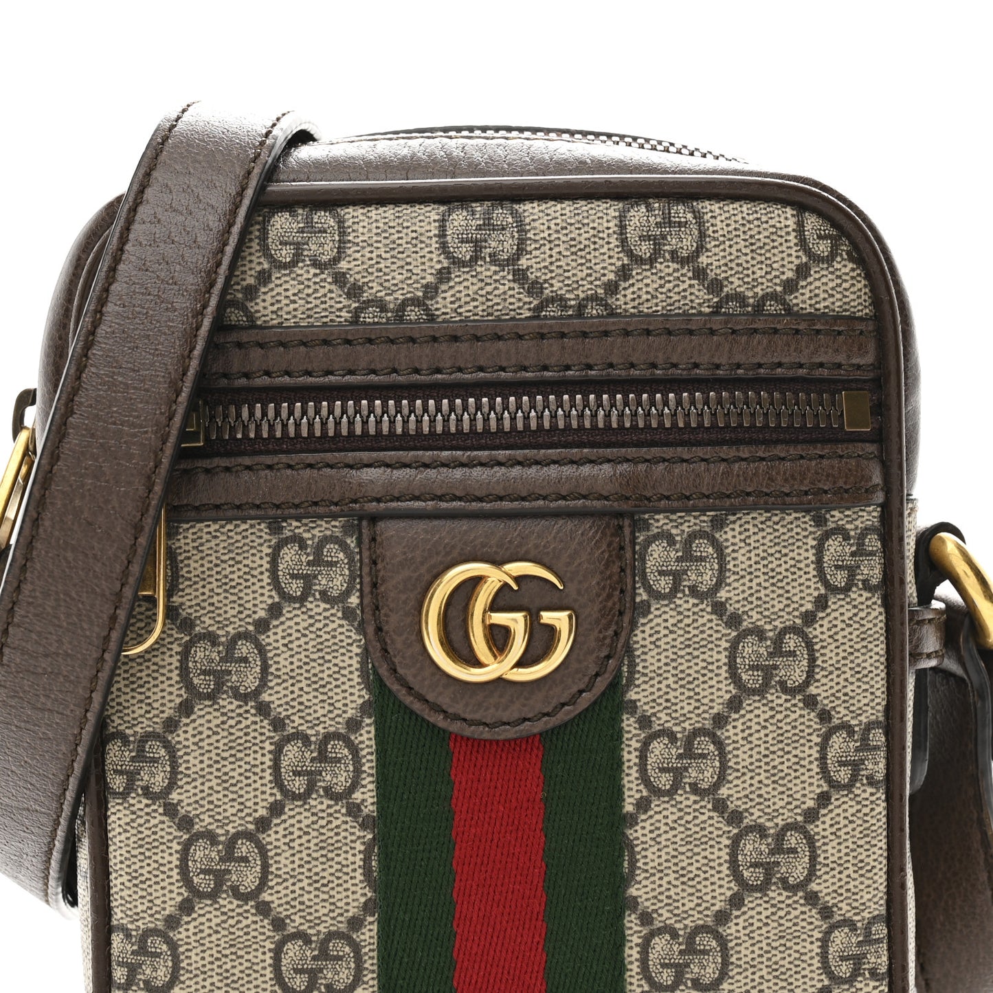 GG Supreme Monogram Web Mini Ophidia Messenger Brown