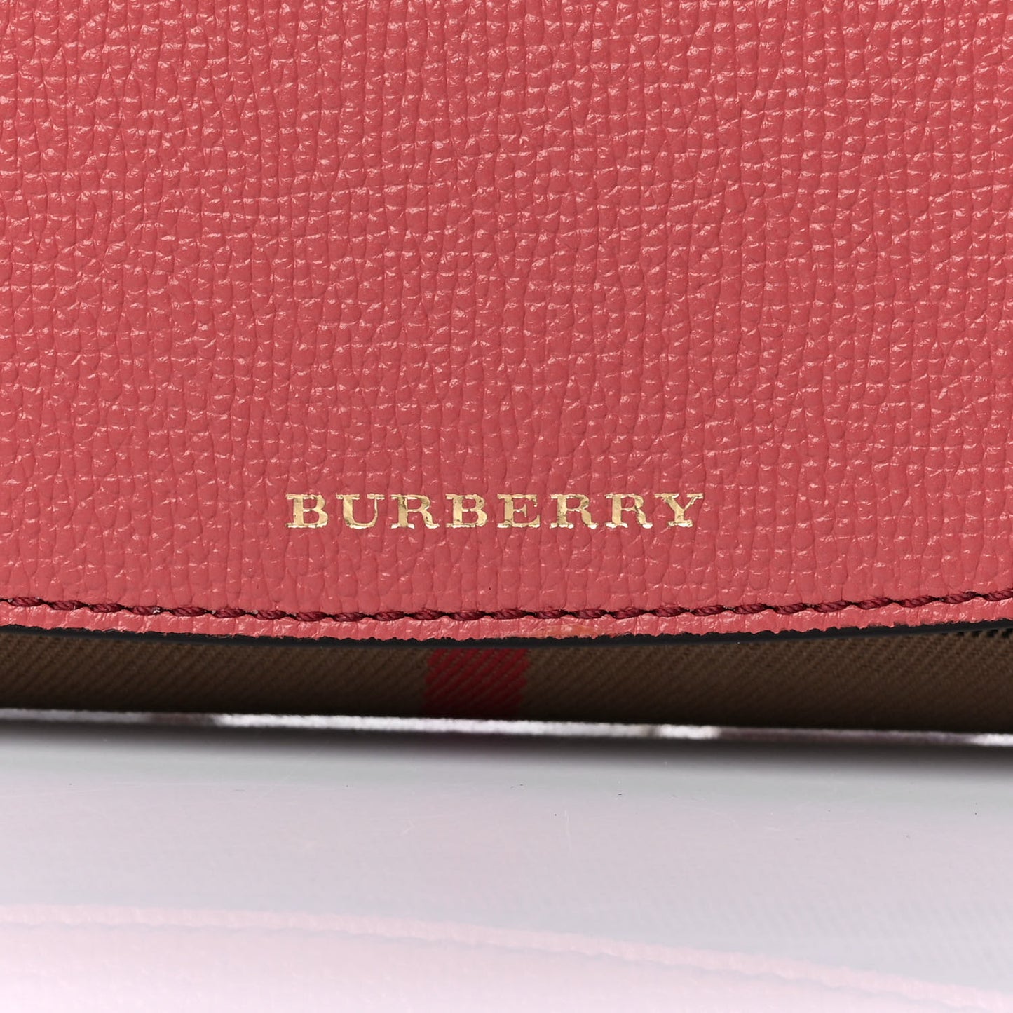 Calfskin House Check Henley Wallet On Chain Red
