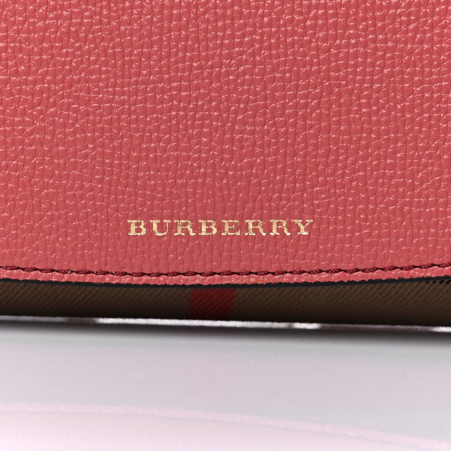 Burberry Calfskin House Check Henley Wallet On Chain Red 7 of 13