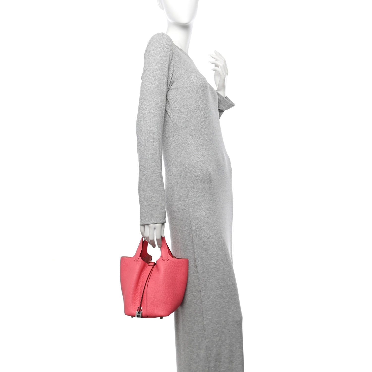 Hermes Taurillon Clemence Picotin Lock 18 PM Rose Azalee 2 of 10