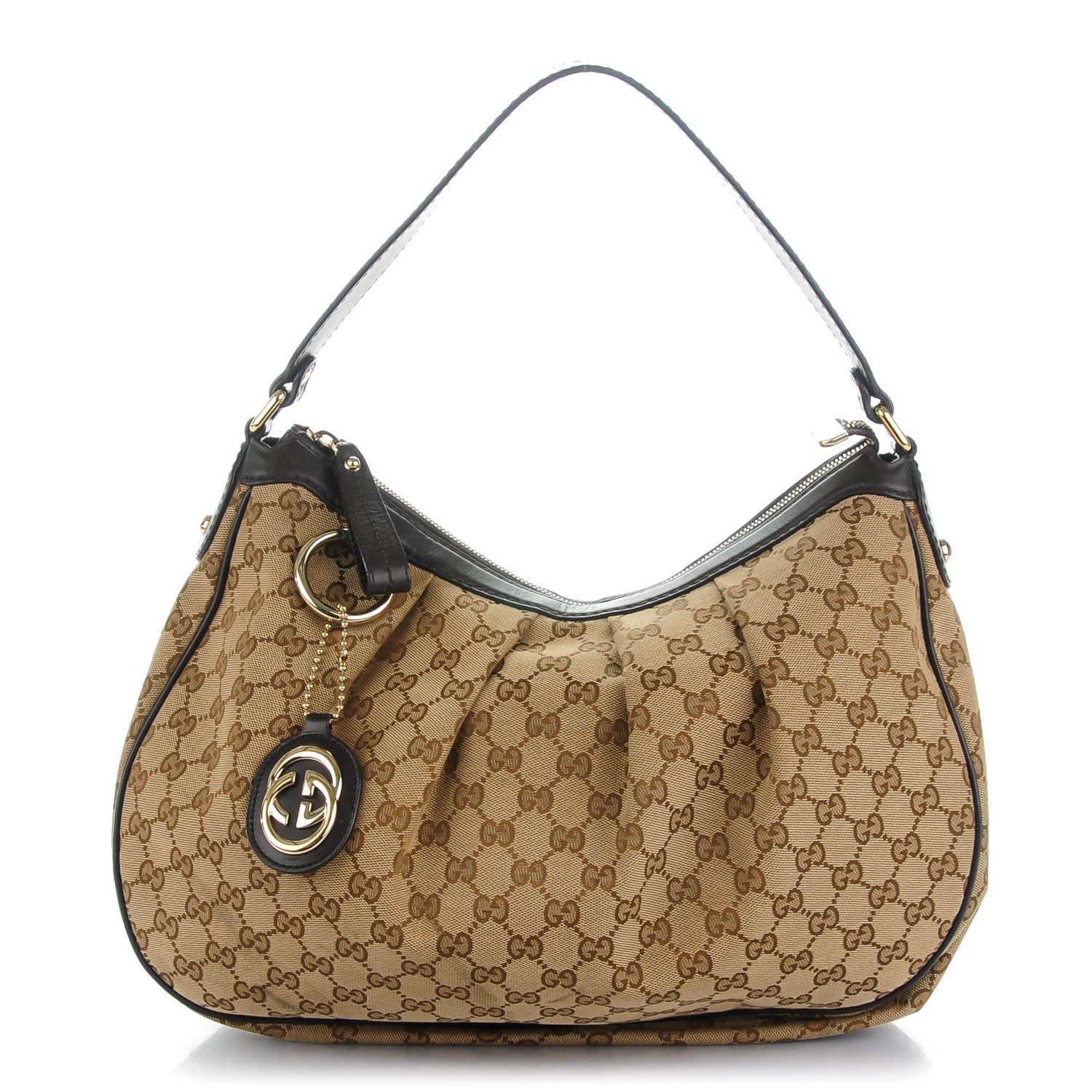 Gucci Monogram Medium Sukey Hobo Dark Brown 1 of 7