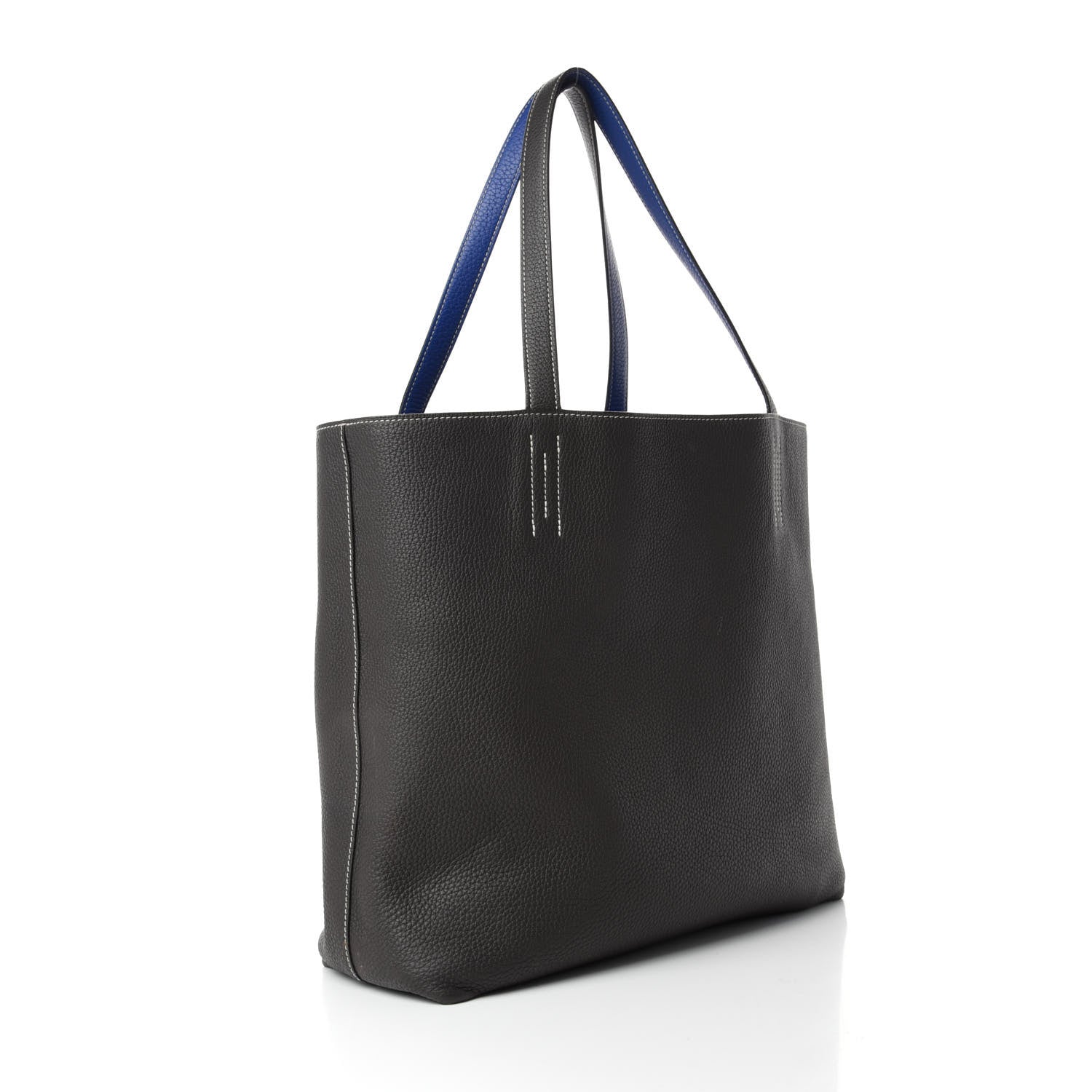 Hermes Taurillon Clemence Double Sens 36 Reversible Tote Graphite Bleu Electrique 10 of 15
