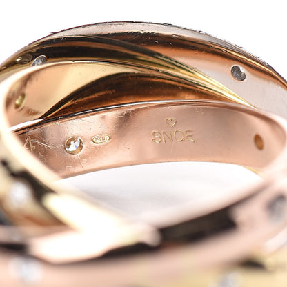 Cartier 18K Pink Yellow White Gold Diamond Trinity Ring 54 6.75 4 of 6