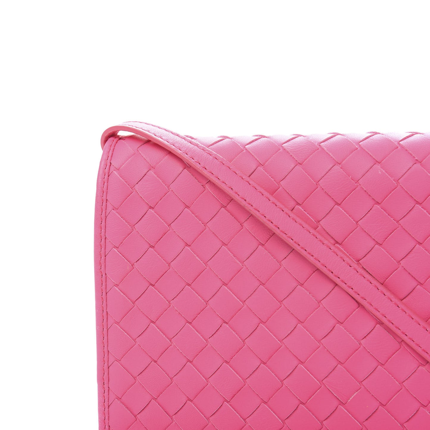 Nappa Intrecciato Flap Crossbody Fuchsia