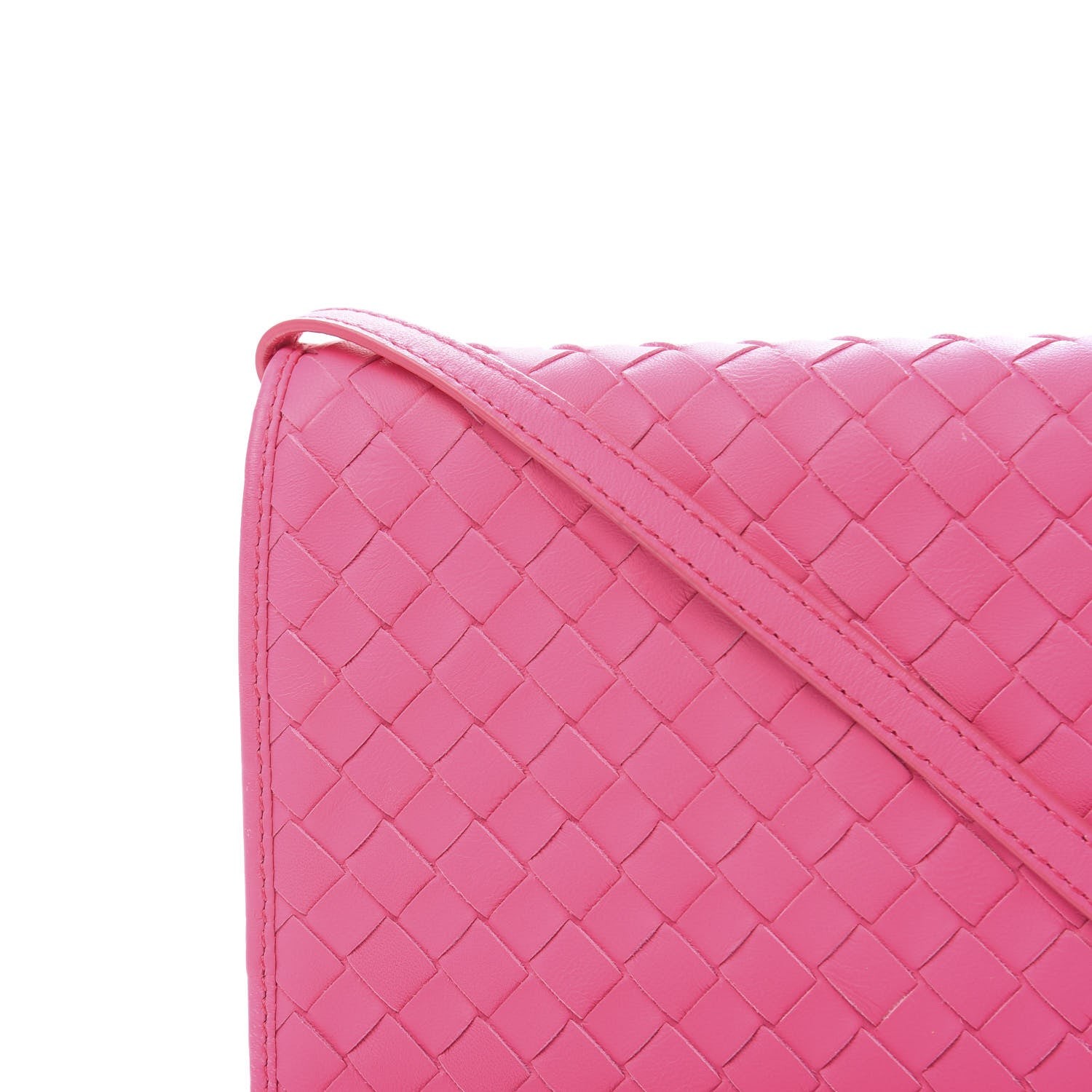 Bottega Veneta Nappa Intrecciato Flap Crossbody Fuchsia 10 of 11