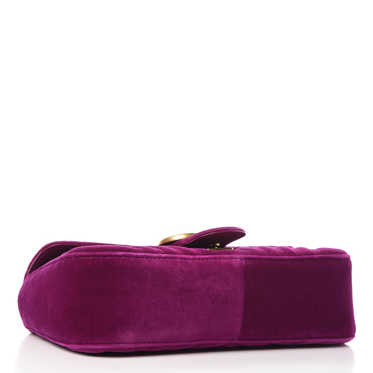 Gucci Velvet Matelasse Small GG Marmont Shoulder Bag Fuchsia Violet Cyclamen 4 of 9