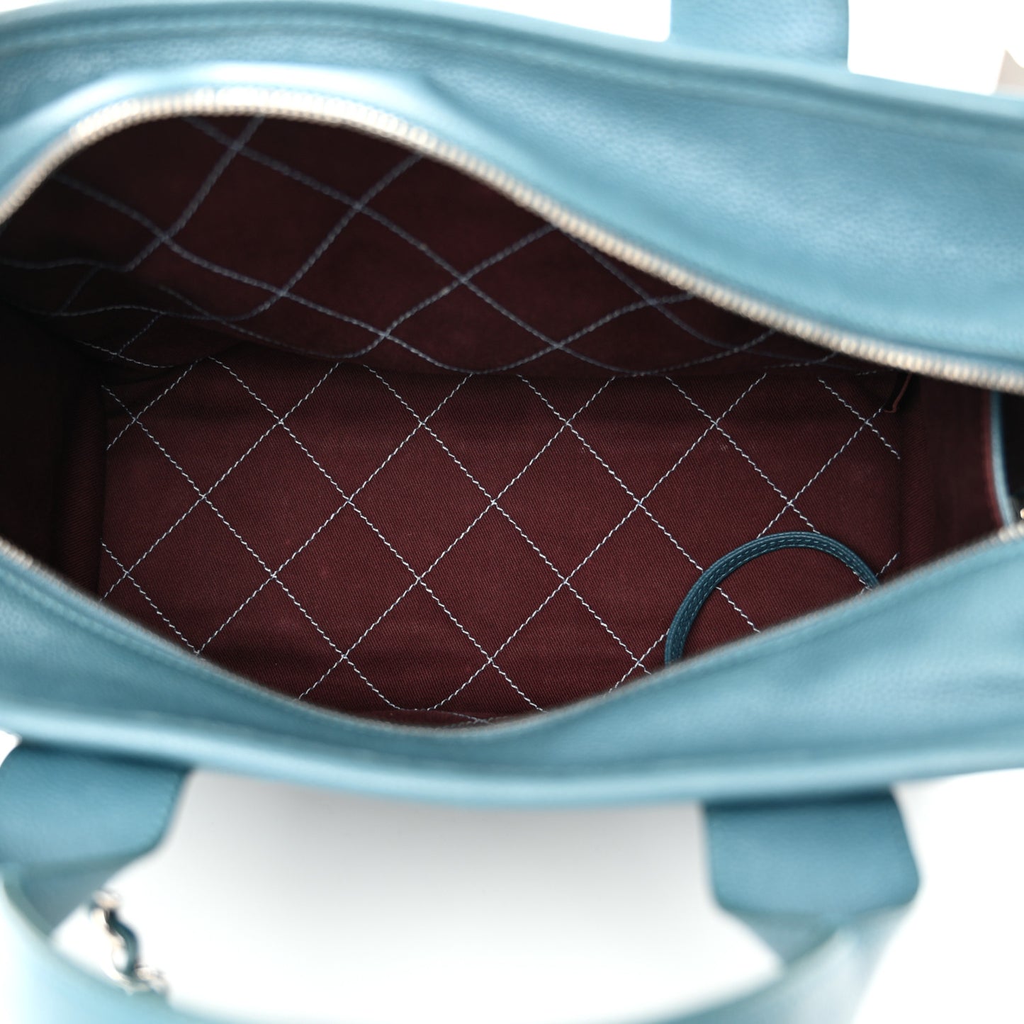 Caviar Quilted Deauville Bowling Bag Blue