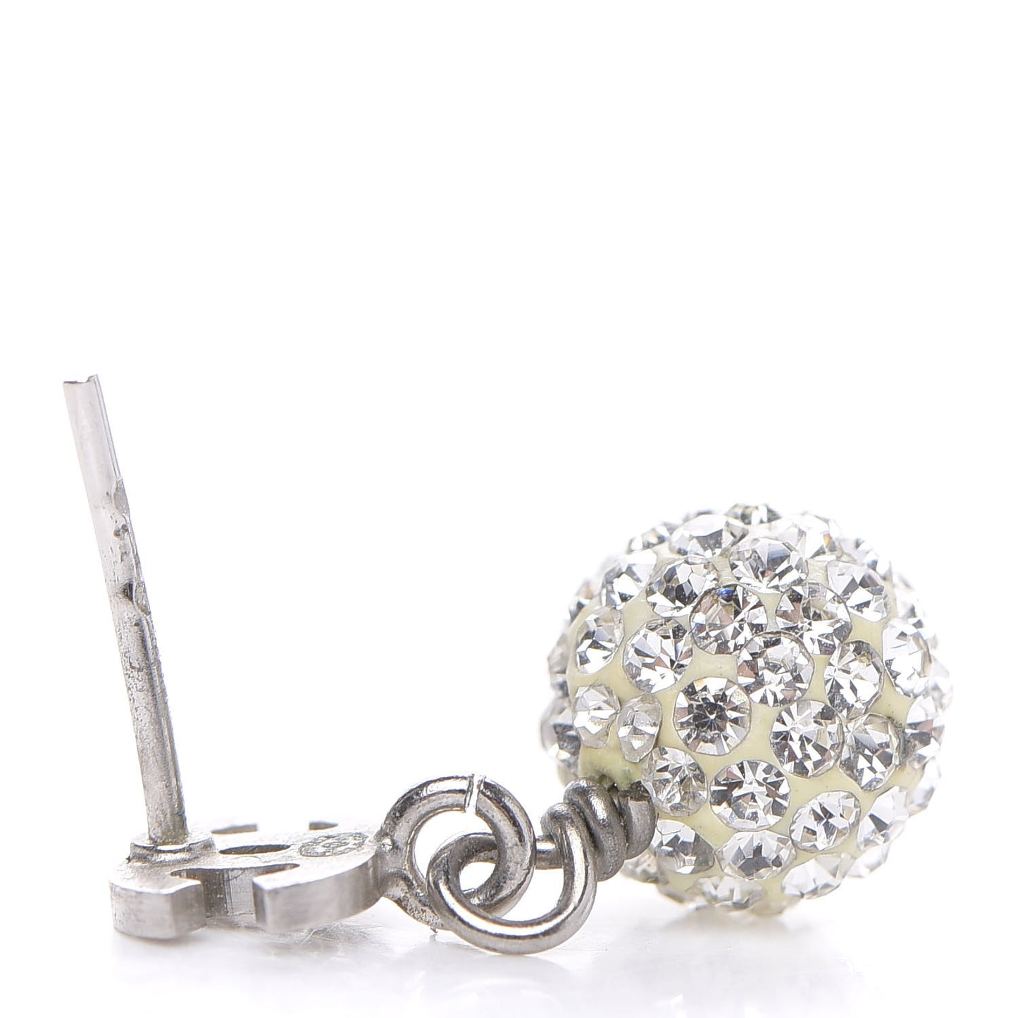 Crystal CC Drop Earrings Silver