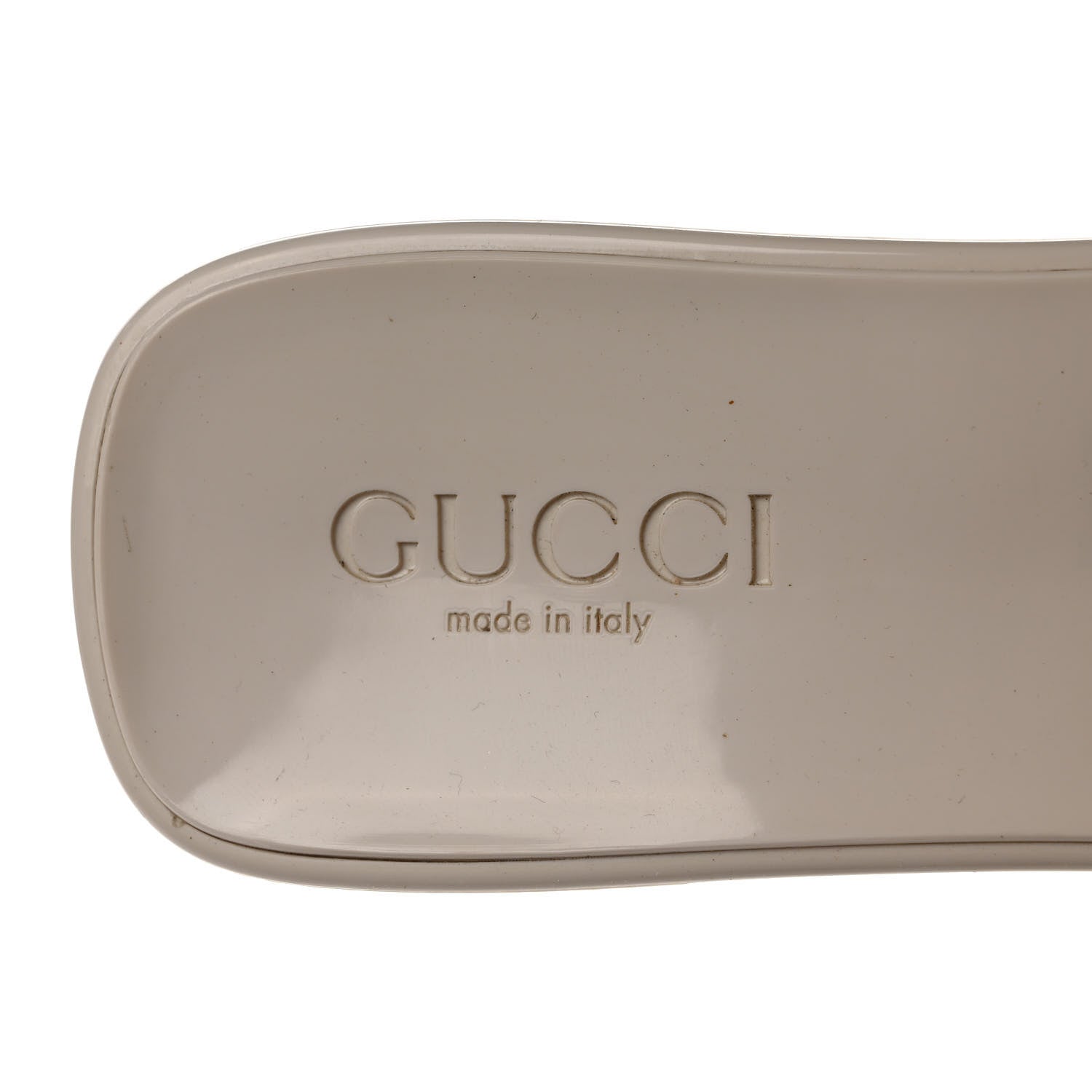 Gucci Rubber Gucci Logo Womens Platform 20/60mm Slide Sandals 39 Mystic White 7 of 10