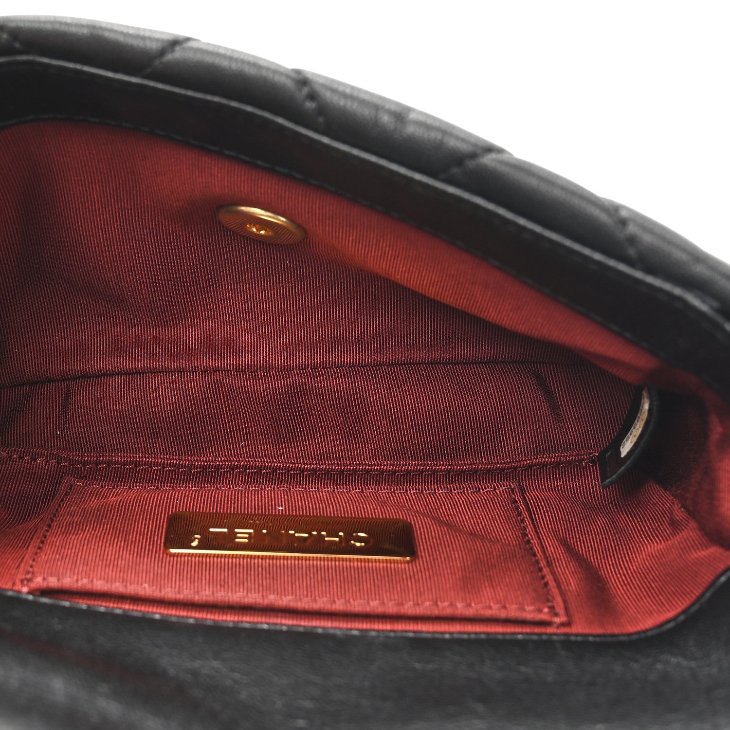 Chanel Goatskin Quilted Chanel 19 Waist Bag Black 5 of 10