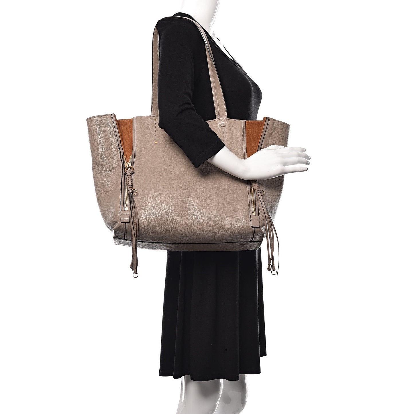 Smooth Calfskin Medium Milo Shopping Tote Motty Grey