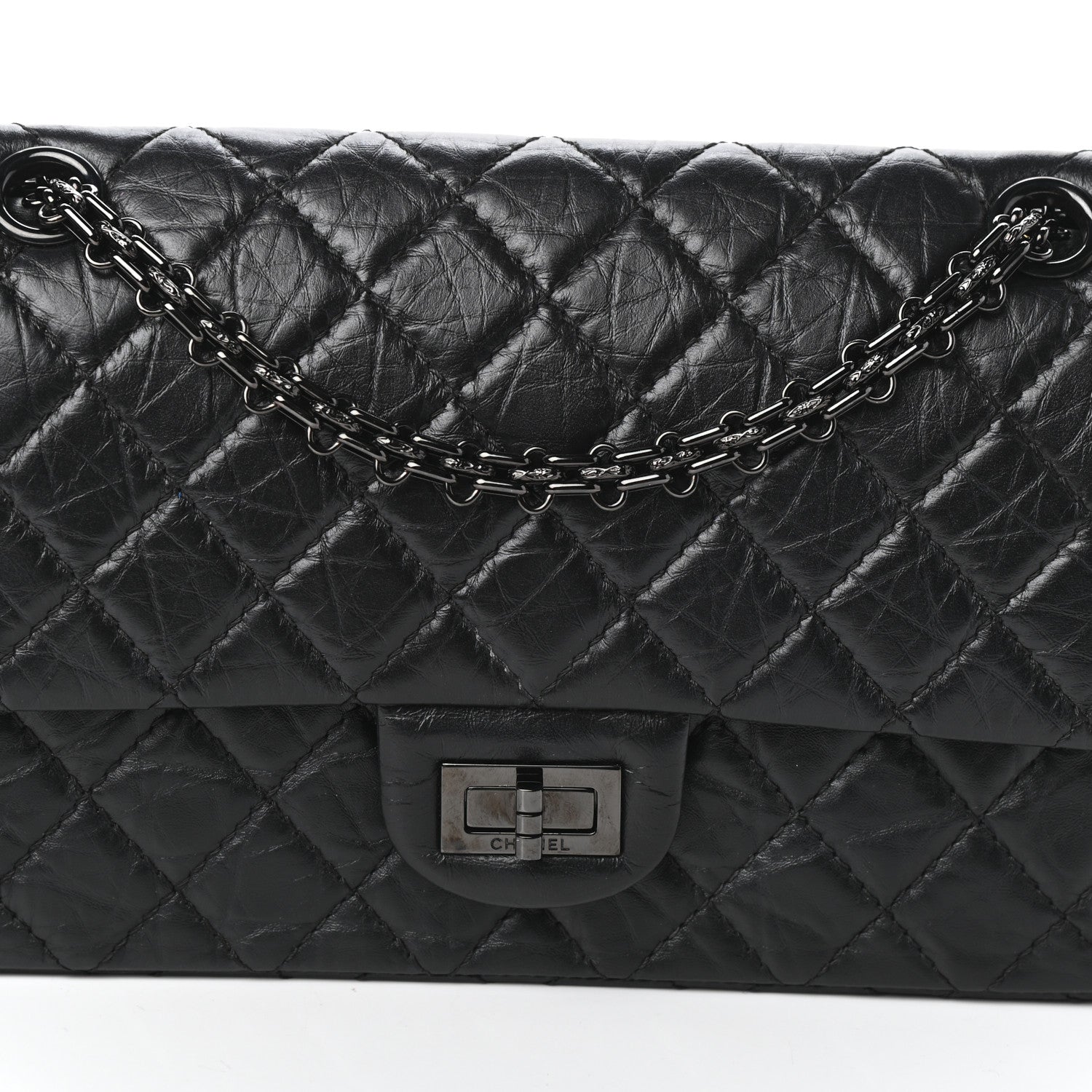Chanel Aged Calfskin Quilted 2.55 Reissue 225 Flap So Black 8 of 10