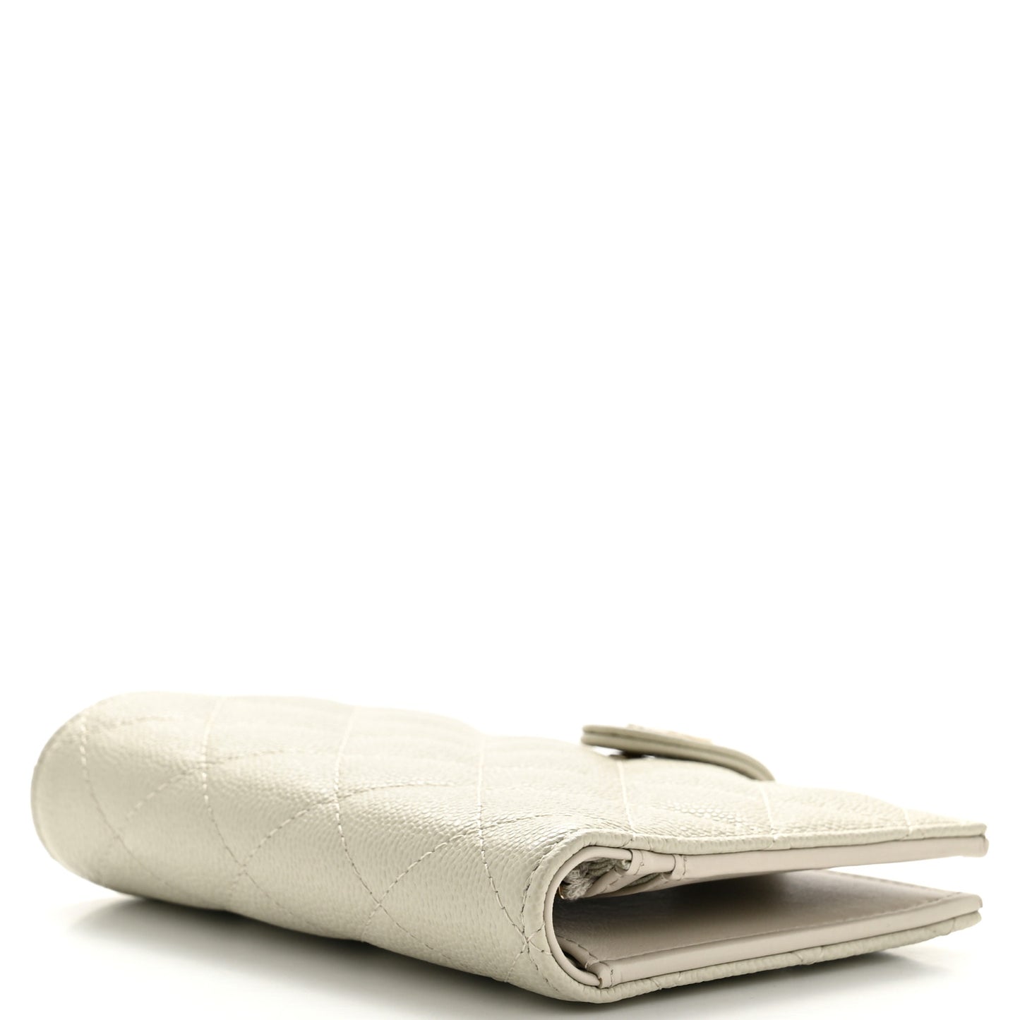 Caviar Quilted Passport Holder Light Grey