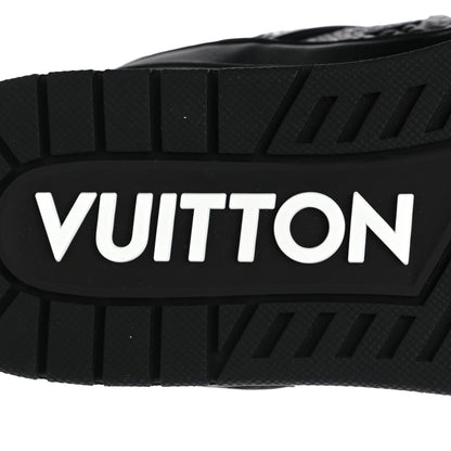 Louis Vuitton Calfskin Embossed Monogram Mens LV Trainer Sneakers 8.5 Black 9 of 10