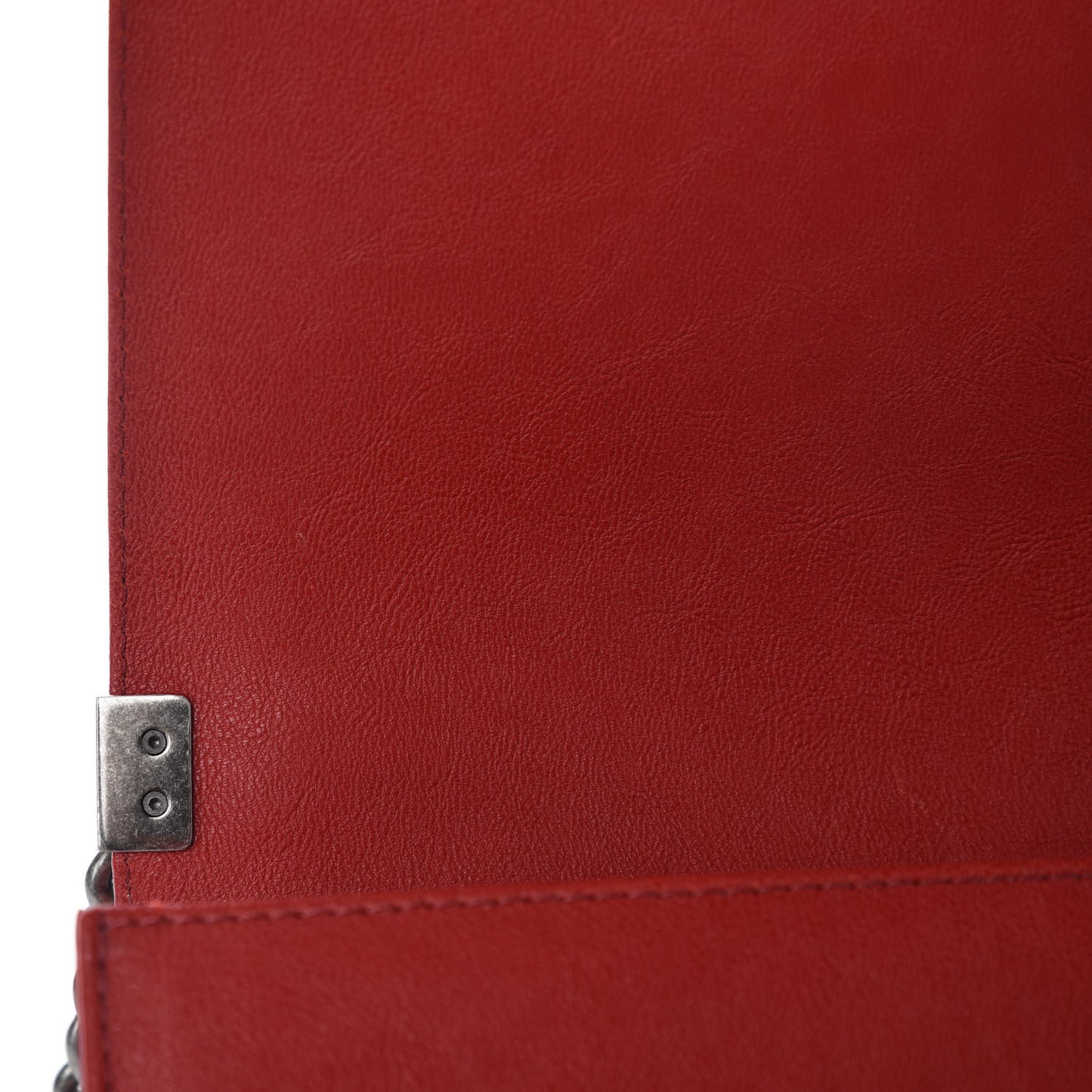 Calfskin Quilted Medium Top Handle Boy Flap Red