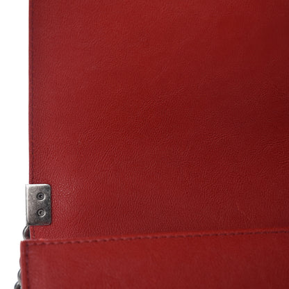 Chanel Calfskin Quilted Medium Top Handle Boy Flap Red 9 of 13