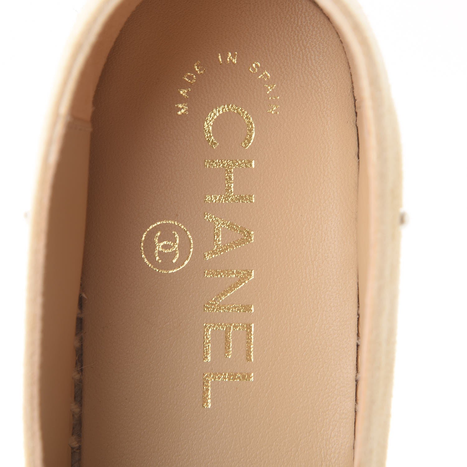 Chanel Suede Pearl CC Espadrilles 40 Beige Black 8 of 11