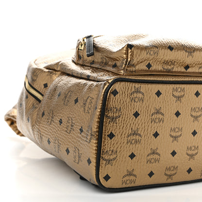 MCM Metallic Visetos Medium Stark Backpack Gold 7 of 8