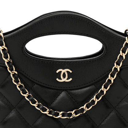 Chanel Shiny Crumpled Calfskin Quilted Nano 31 Shopping Bag Black 8 of 11