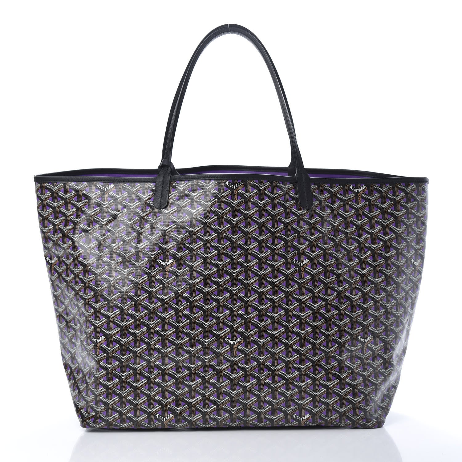 Goyard Goyardine Saint Louis Claire Voie GM Black Purple 2 of 11