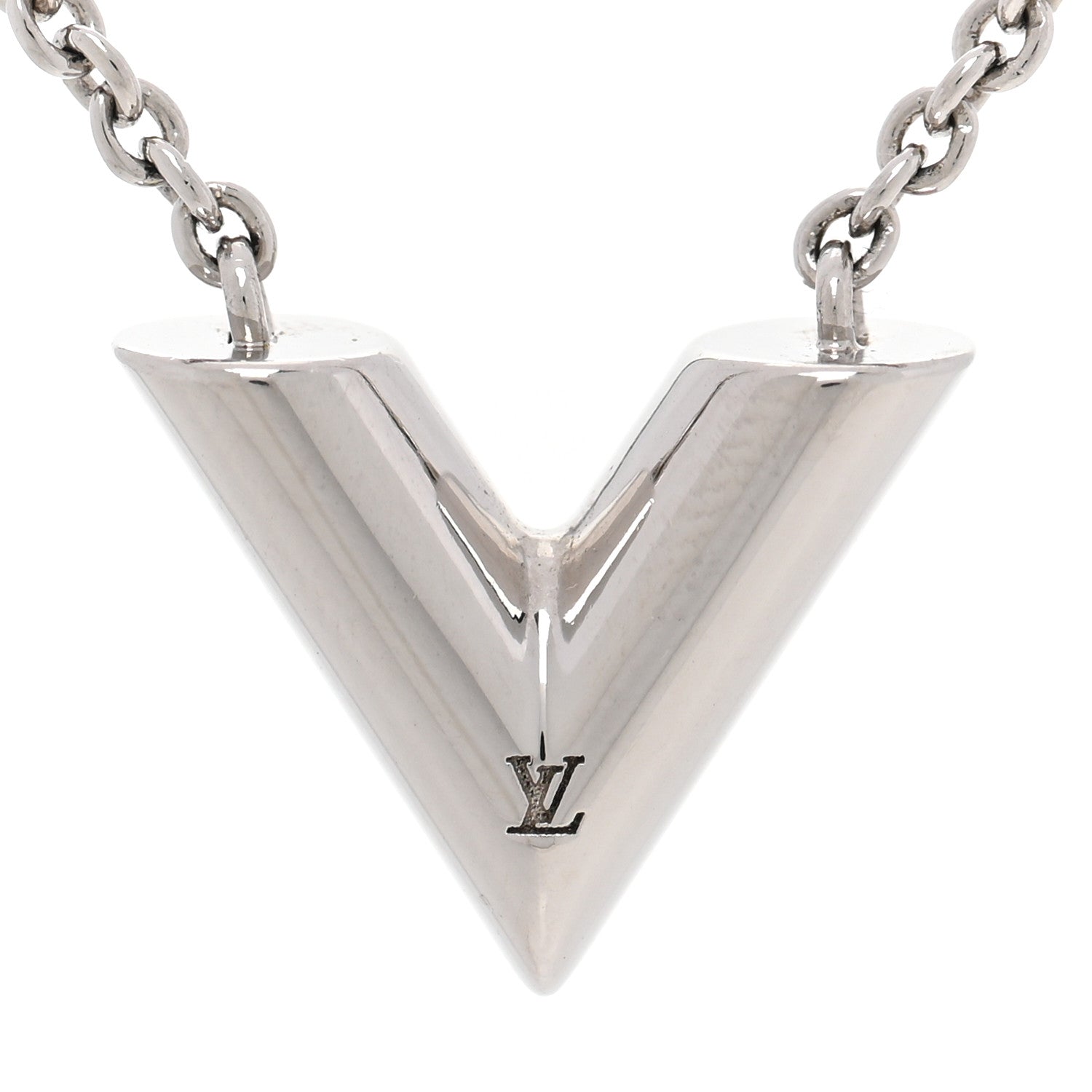 Louis Vuitton Metal Essential V Supple Necklace Silver 4 of 7