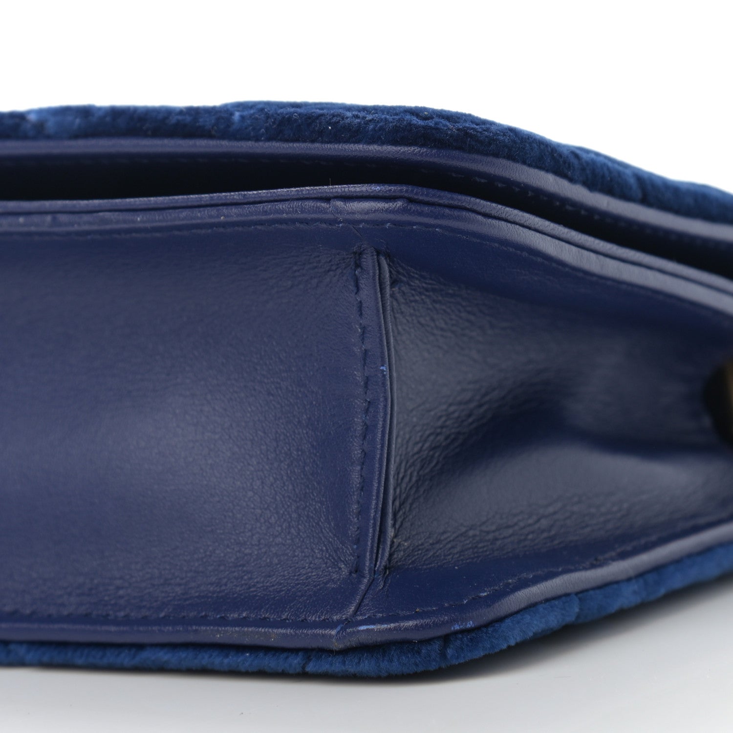 Gucci Velvet Matelasse GG Marmont Mini Bag Cobalt Blue 9 of 11