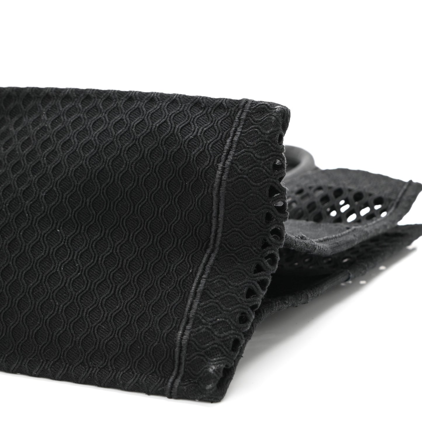 Mesh Embroidered Book Tote Black