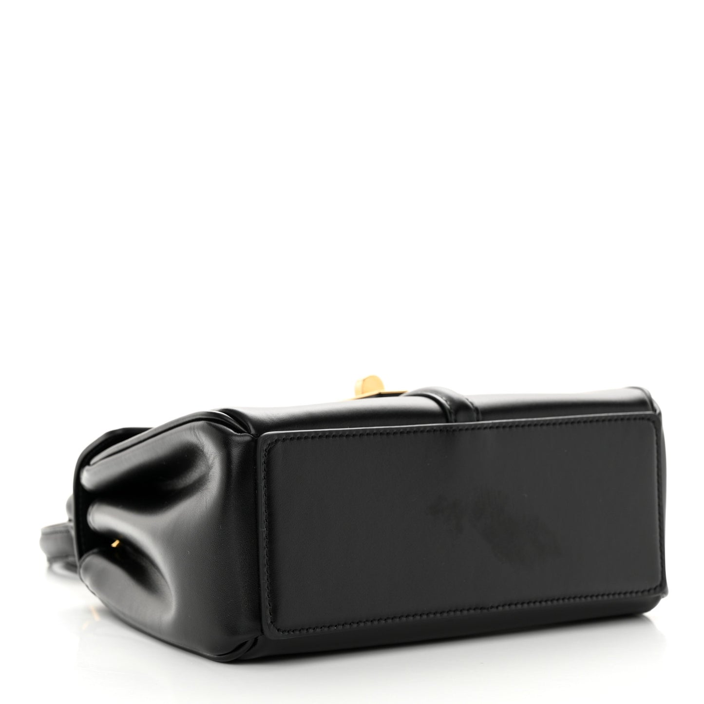 Satinated Calfskin Mini 16 Top Handle Bag Black