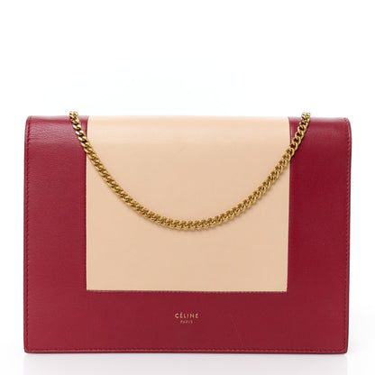 Celine Smooth Lambskin Frame Evening Chain Clutch Ruby Nude 1 of 10