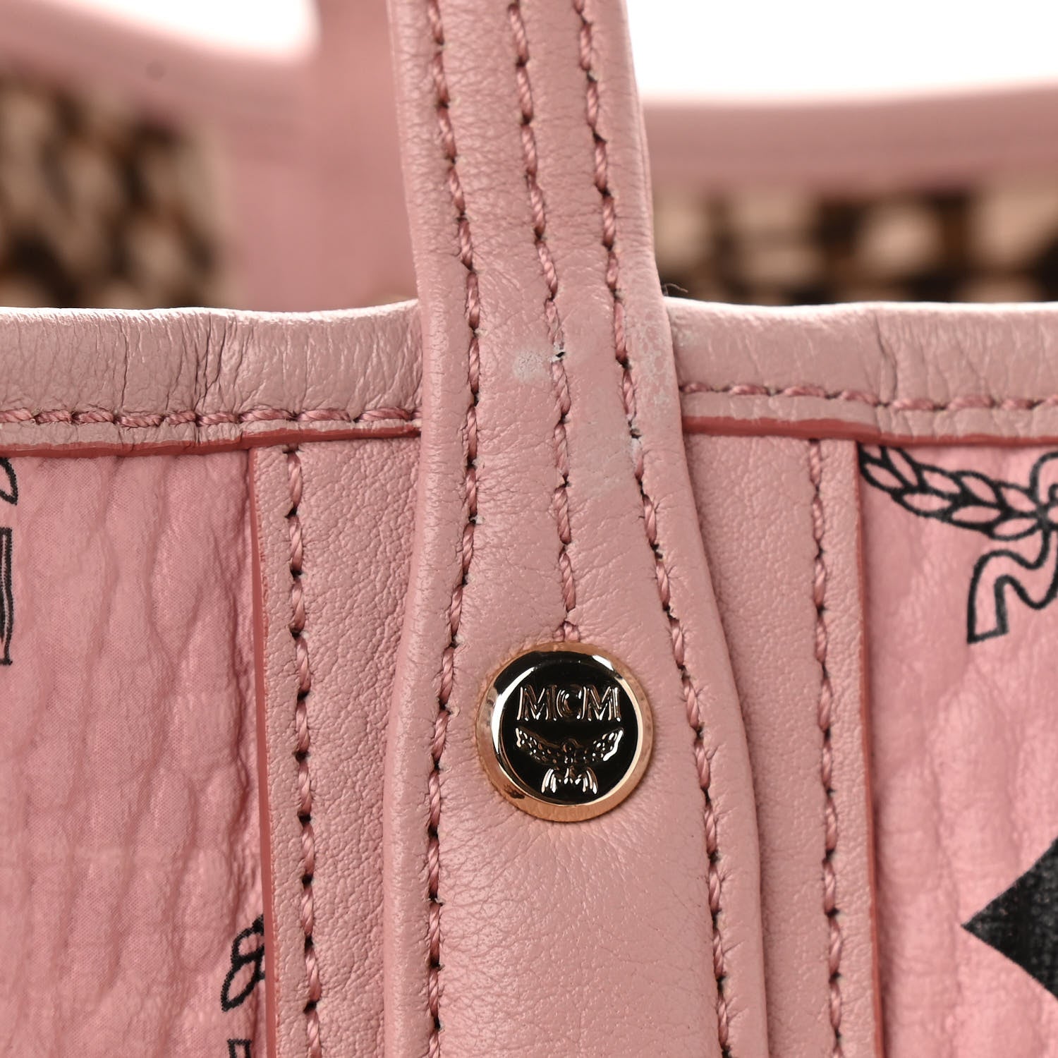 MCM Visetos Medium Liz Reversible Shopper Tote Soft Pink 17 of 18