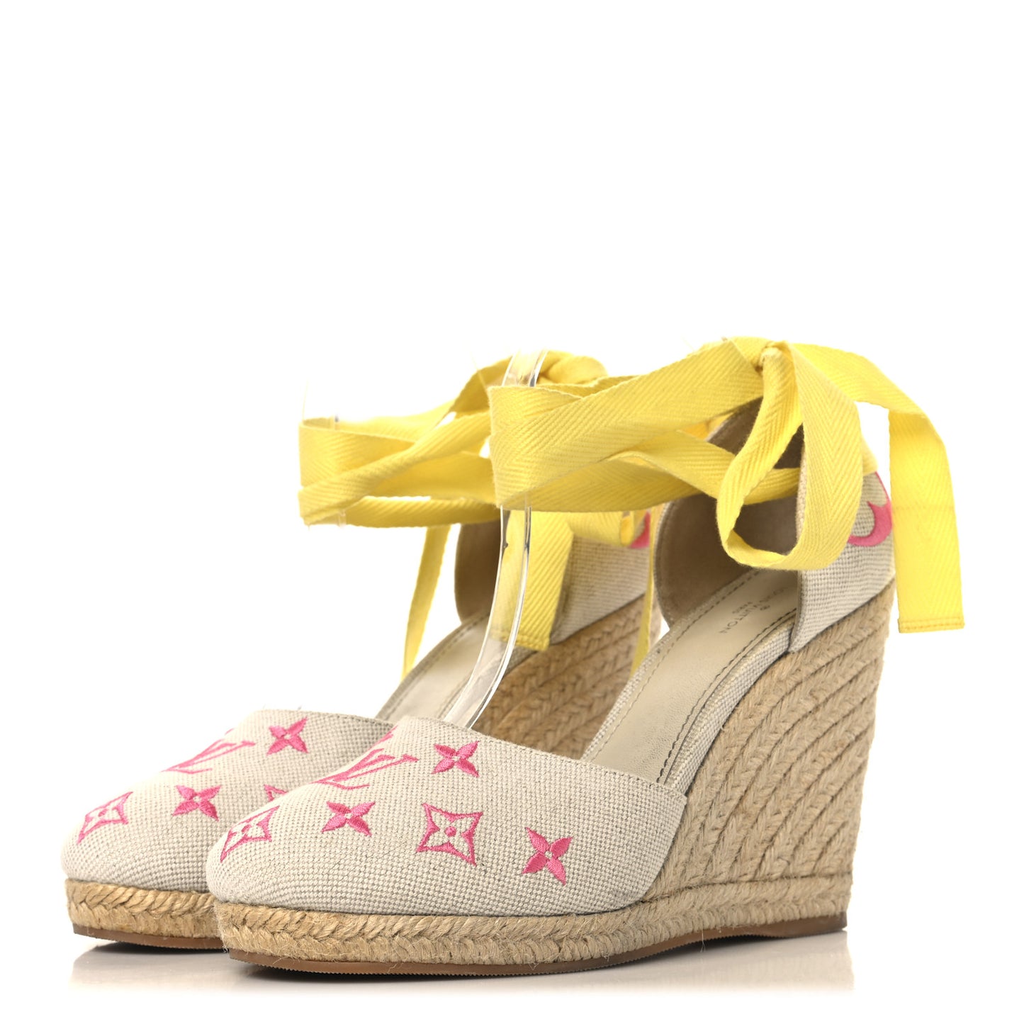 Canvas Monogram Starboard Wedge Espadrilles 41 Rose Pop