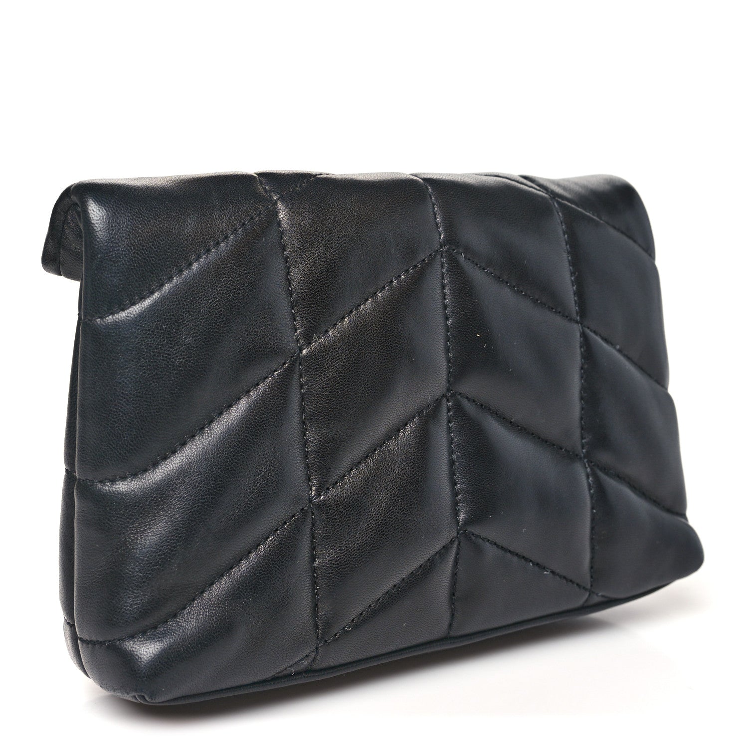 Saint Laurent Lambskin Monogram Loulou Puffer Pouch Clutch Black 4 of 8