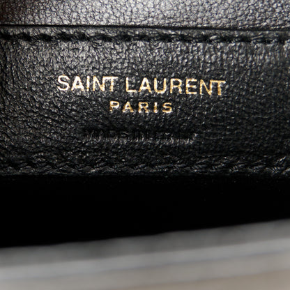 Saint Laurent Calfskin Crocodile Embossed Small Classic Monogram Kate Tassel Satchel Black 7 of 11