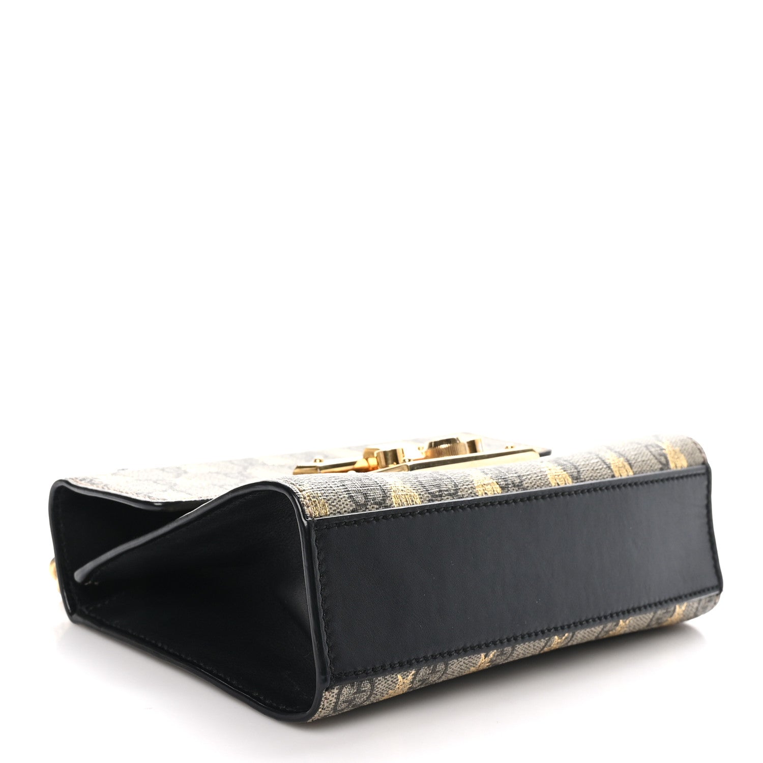 Gucci GG Supreme Monogram Bees Small Padlock Shoulder Bag Black 4 of 10