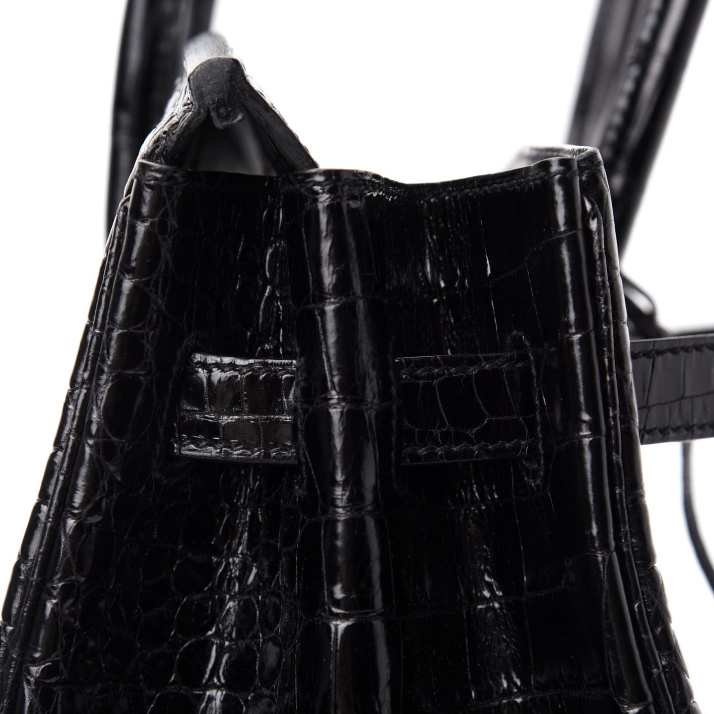 Shiny Porosus Crocodile Birkin 35 Black
