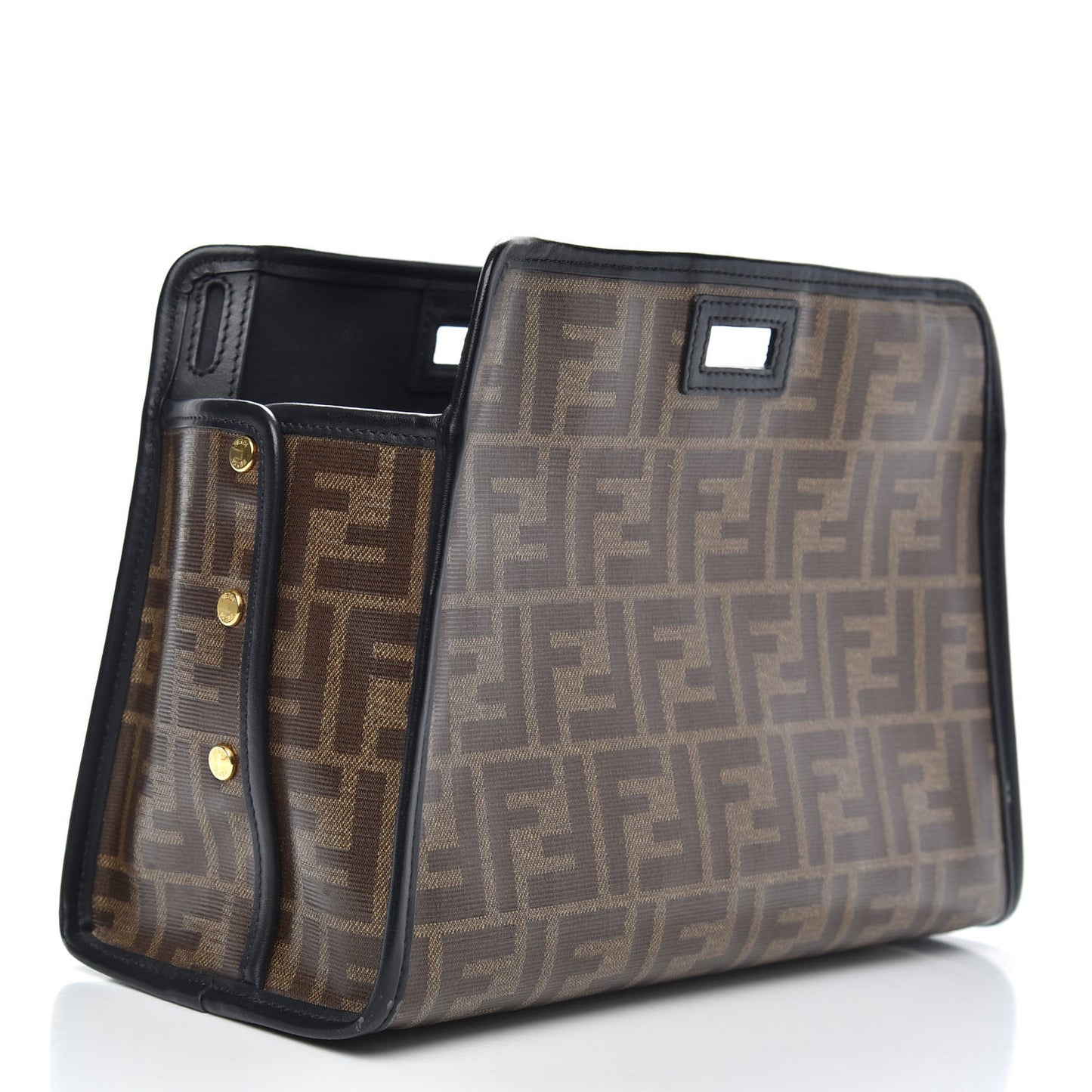 Glazed Fabric Vitello Century FF 1974 Stamp Patch Mini Peekaboo Defender Cover Mogano Panna Black