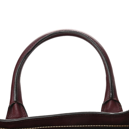 Burberry Grainy Calfskin House Check Medium Banner Tote Mahogany Red 11 of 13