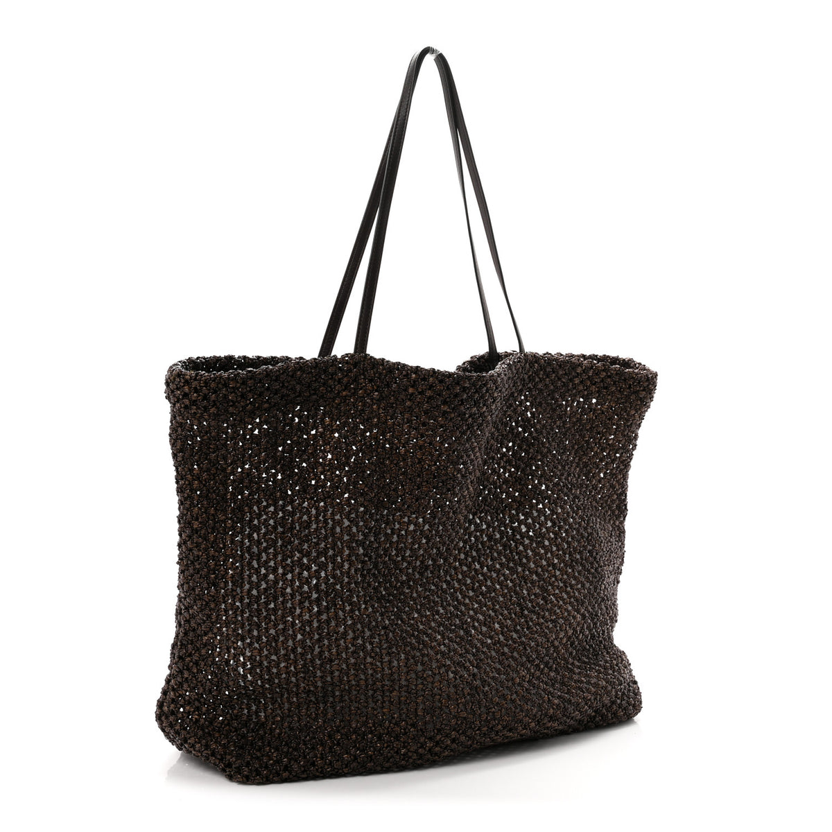 Raffia Barn Tote  Dark Brown