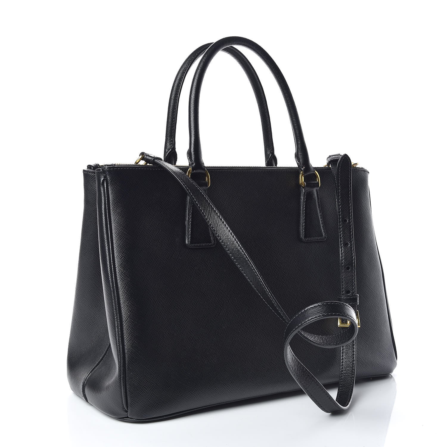 Prada Saffiano Medium Galleria Double Zip Tote Black 4 of 12